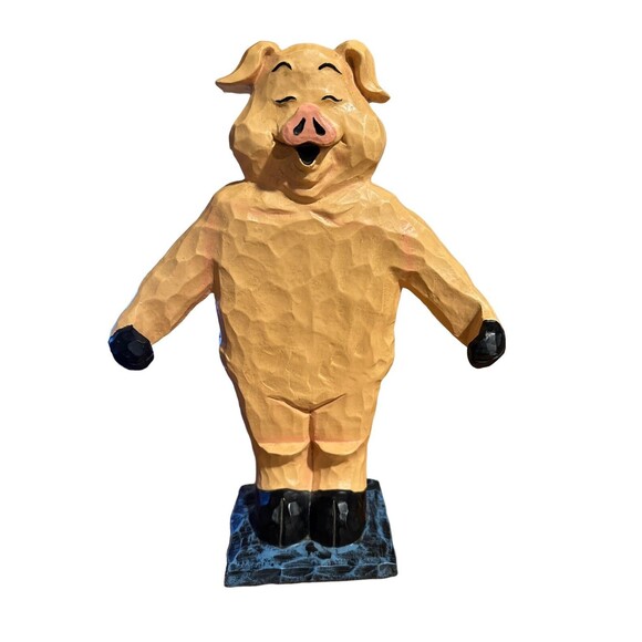Chef Pig Statue Sign Holder Farmhouse Kitchen Decor - Picture 2 of 16